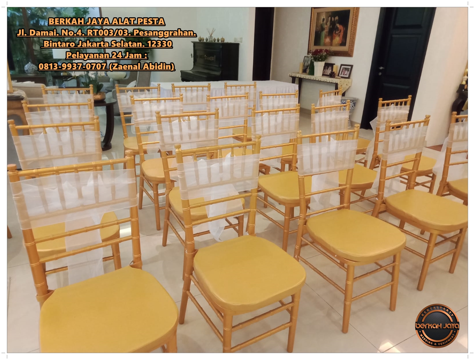 TEMPAT SEWA KURSI TIFFANY GOLD BERKUALITAS CIKARANG BEKASI