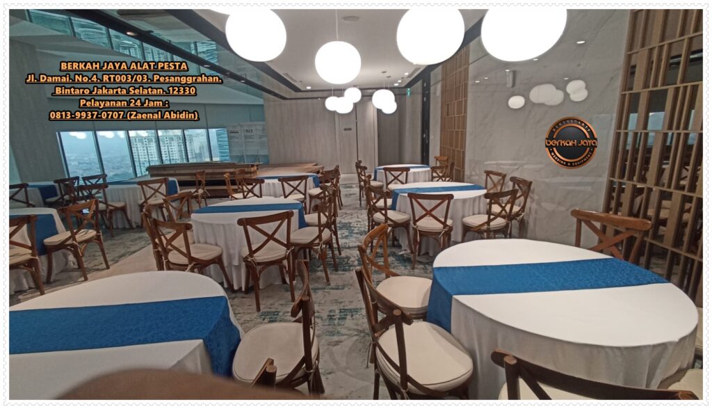 Pusat Sewa Kursi Silang Kayu Crossback Benda Tangerang