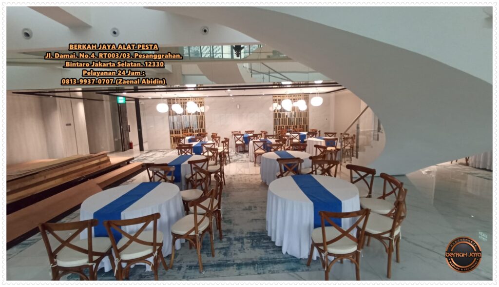 Pusat Sewa Kursi Silang Kayu Crossback Benda Tangerang