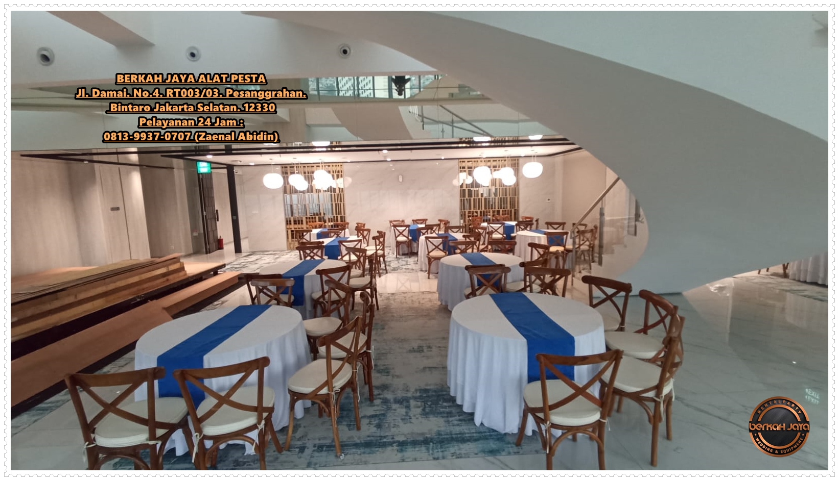Pusat Sewa Kursi Silang Kayu Crossback Benda Tangerang