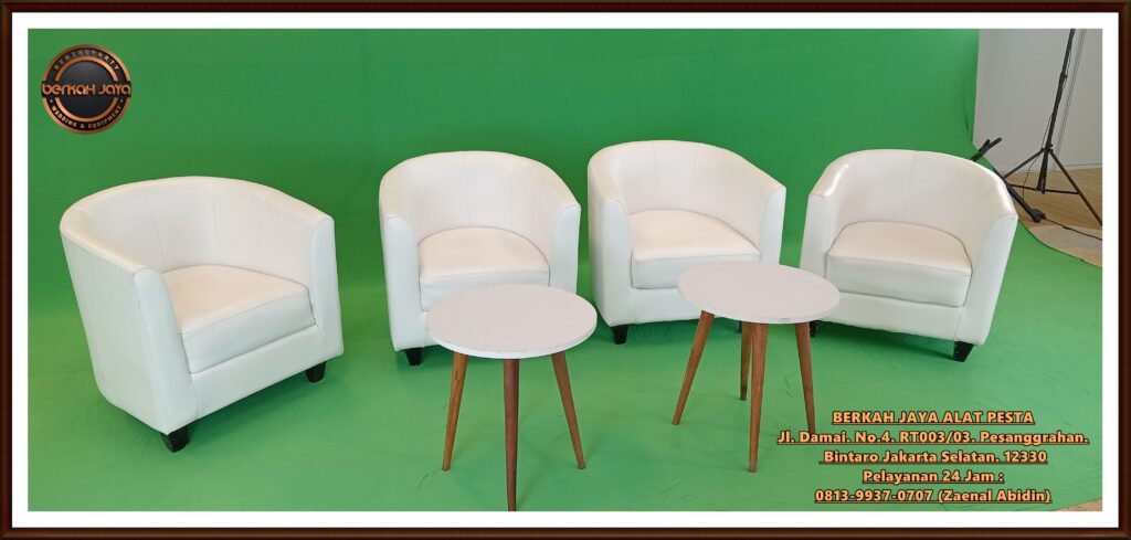 Sewa Kursi Sofa Oval Hitam Putih Area Terdekat Jakarta Selatan