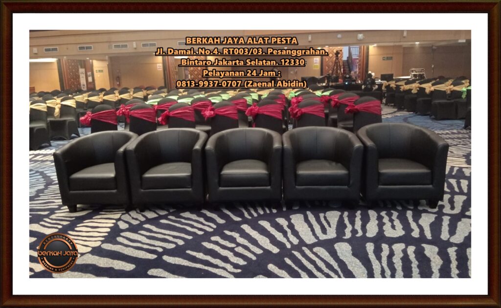 Sewa Kursi Sofa Oval Hitam Putih Area Terdekat Jakarta Selatan