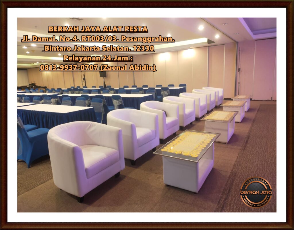 Sewa Kursi Sofa Oval Hitam Putih Area Terdekat Jakarta Selatan