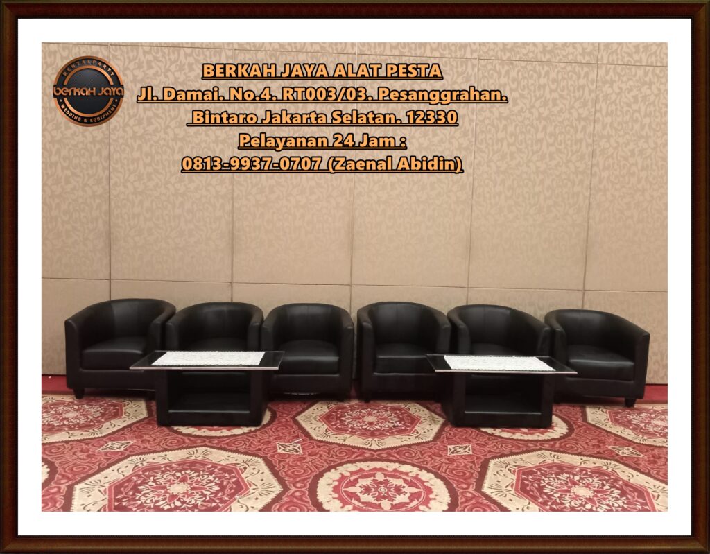 Sewa Kursi Sofa Oval Hitam Putih Area Terdekat Jakarta Selatan