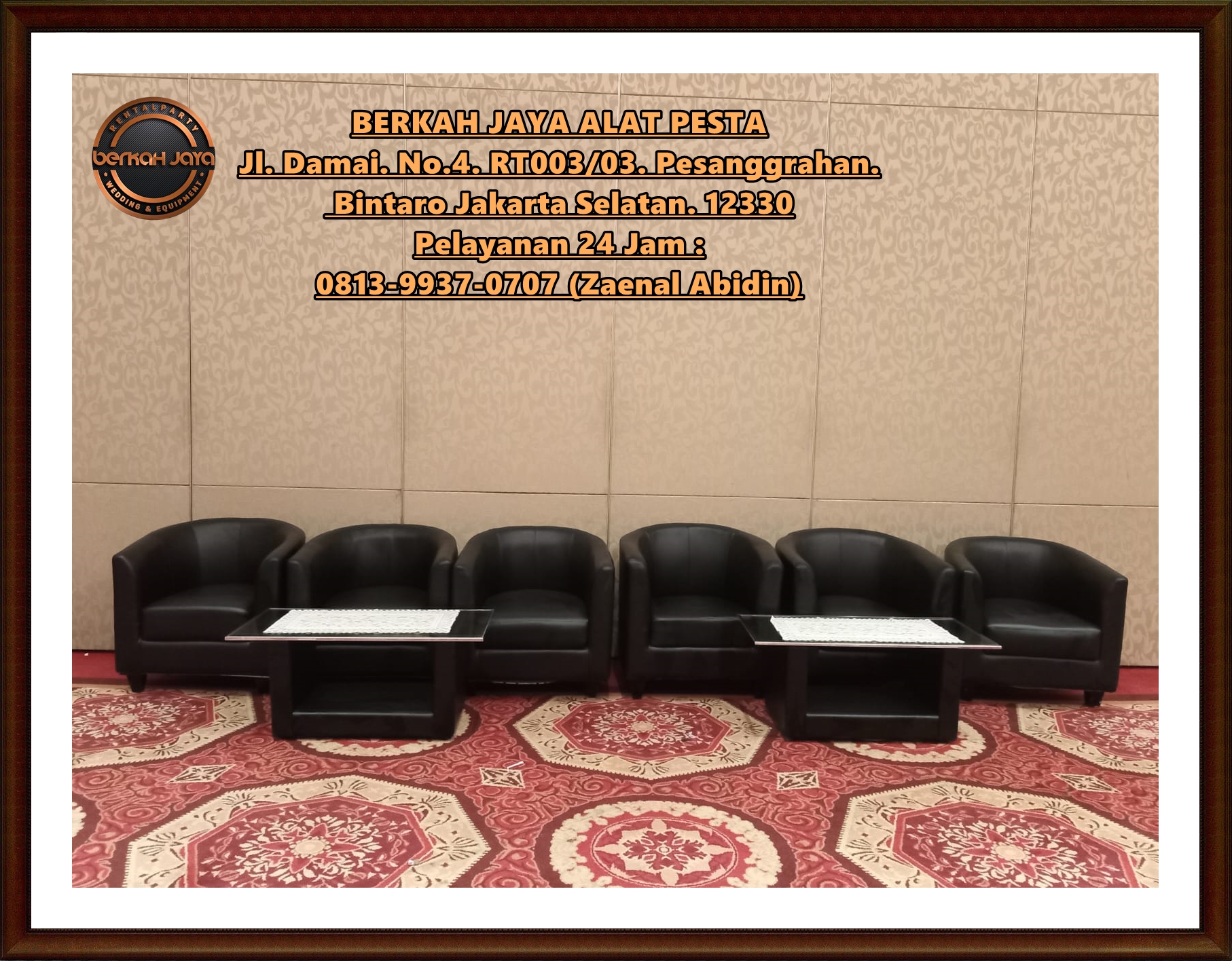 Sewa Kursi Sofa Oval Hitam Putih Area Terdekat Jakarta Selatan