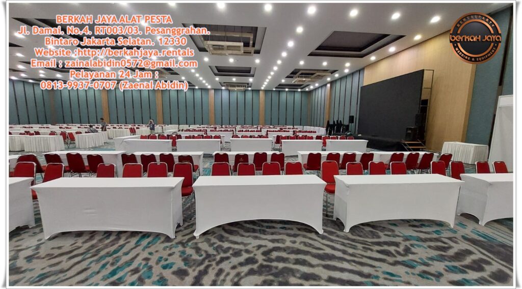 Sewa Meja Persegi Type IBM Ukuran 60x180cm Area Terdekat Jakarta Selatan