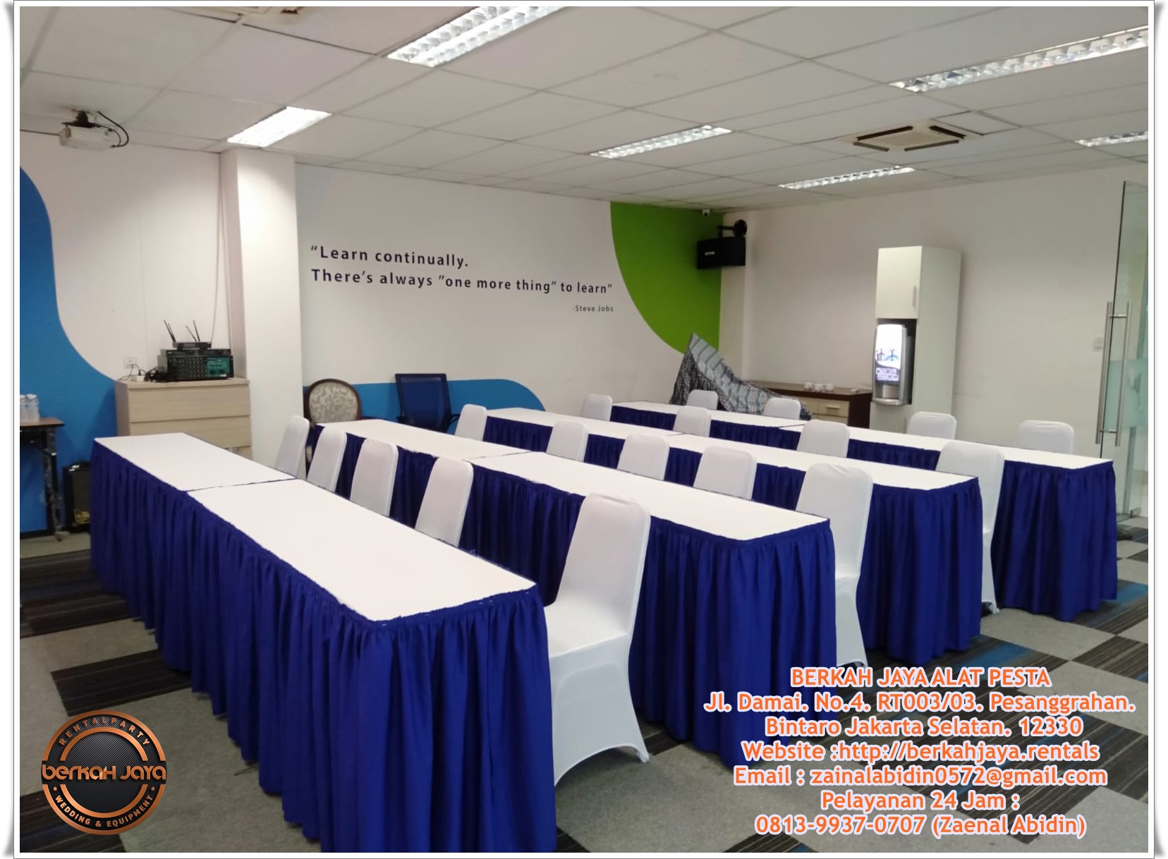 Sewa Meja Persegi Type IBM Ukuran 60x180cm Area Terdekat Jakarta Selatan