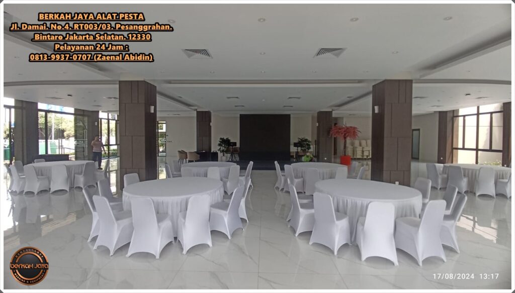 Sewa Meja Type Bulat Ukuran Extra Besar Diameter 220cm Di Jakarta Selatan