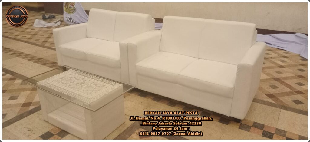 Sewa Sofa Model Double Seater Putih Terdekat Di Jakarta Selatan