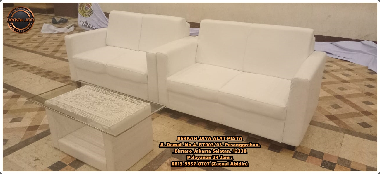 Sewa Sofa Model Double Seater Putih Terdekat Di Jakarta Selatan