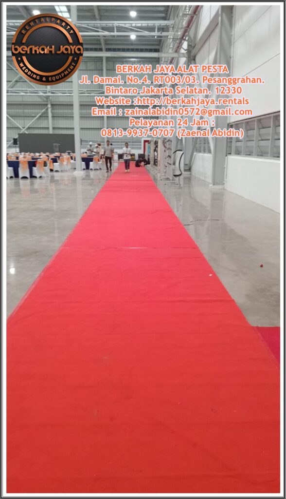 Sewa Karpet Jalan Warna Merah Area Terdekat Jakarta Selatan