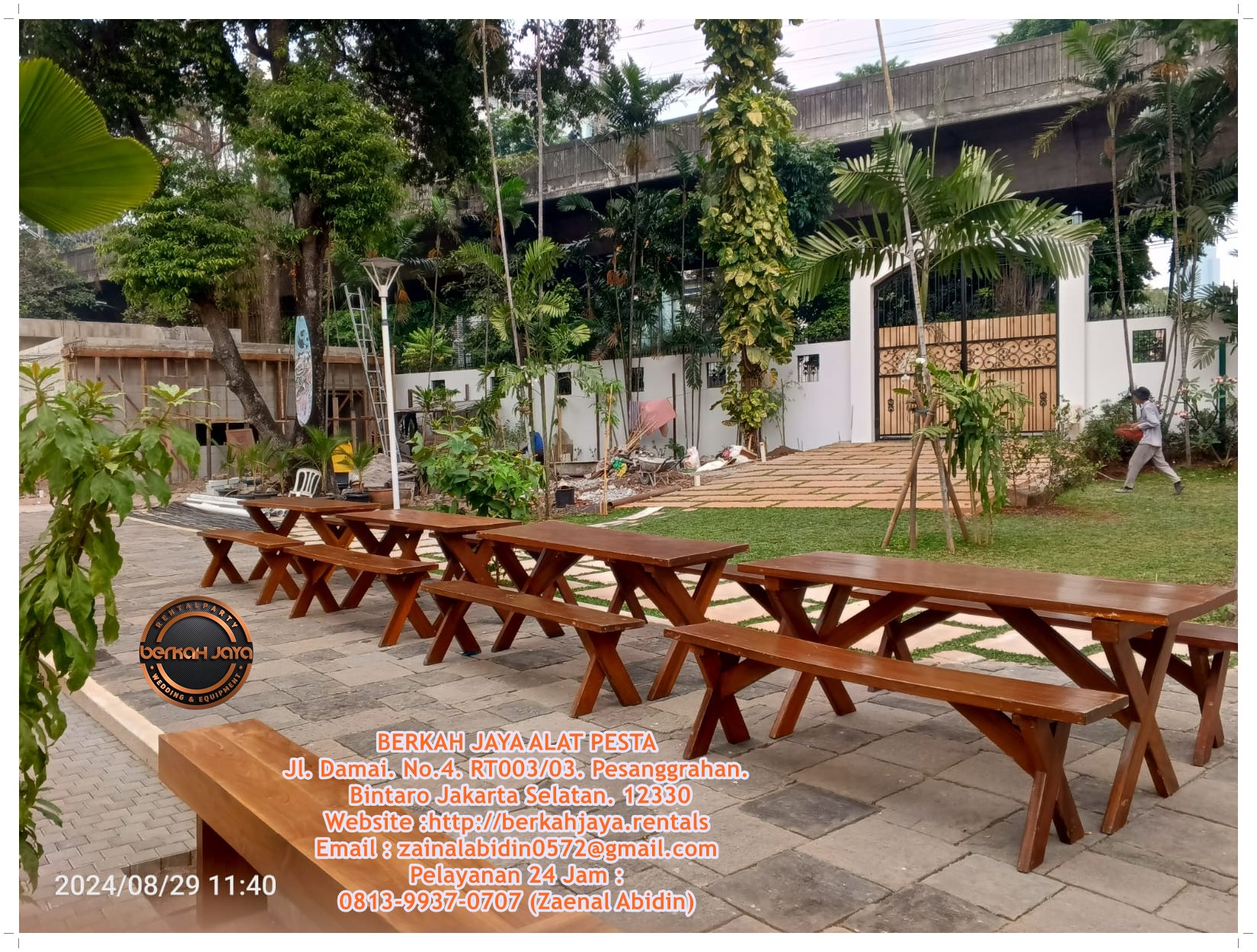 Sewa Meja Type Taman Kayu Kaki Extra Area Jakarta Selatan