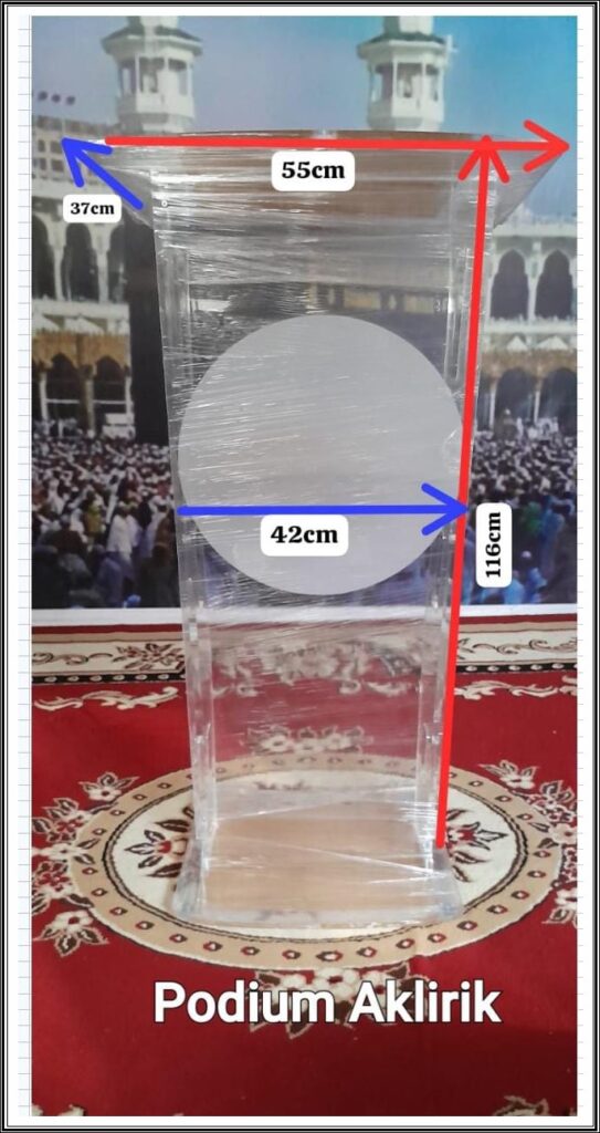 Sewa Podium Acrylic Bening Type Kotak Area Jakarta Selatan