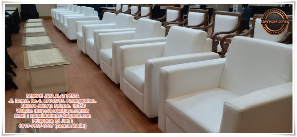 Sewa Sofa Single Kotak Putih Daerah Bogor Kualitas Terbaik