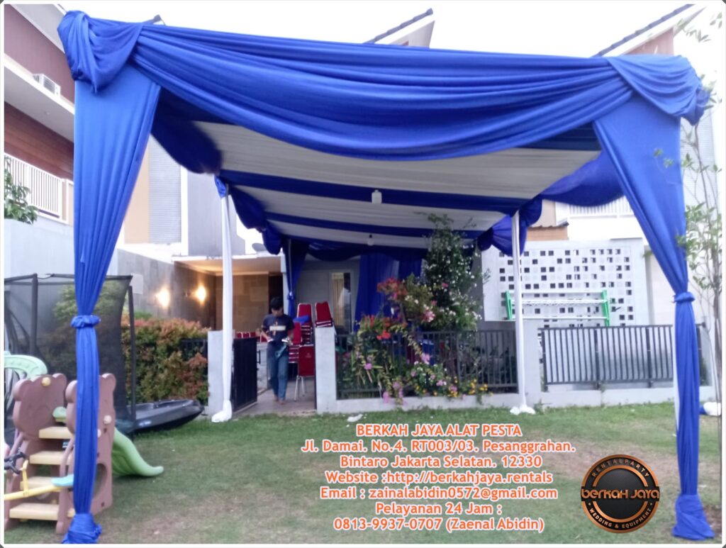 Sewa Tenda Standar Dekorasi Serut Lengkap Tirai Area Jakarta Selatan