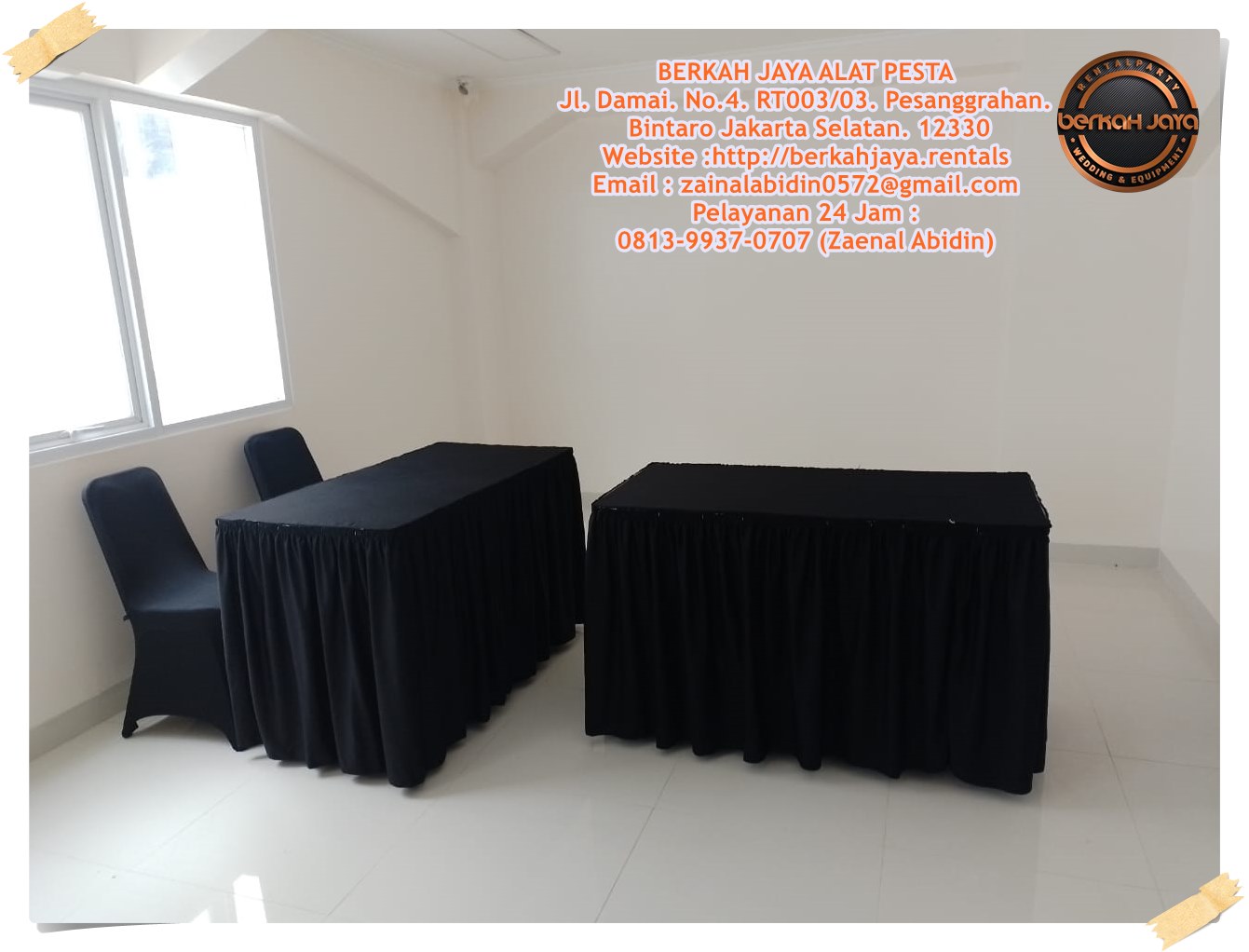 Jasa Sewa Meja Skirting Hitam Type Kotak Area Jakarta