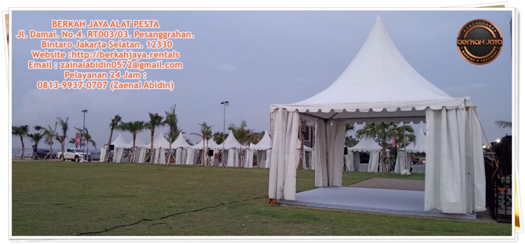 Pusat Sewa Tenda TPS Sarnafil Kerucut Putih Area Jakarta Selatan