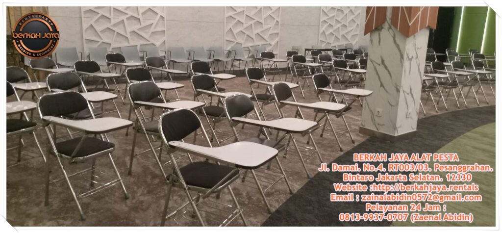 Rental Kursi Kuliah Meja Putih HPL Area Jakarta Selatan