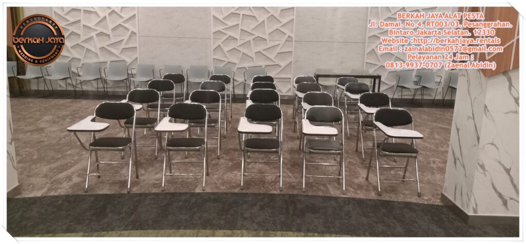 Rental Kursi Kuliah Meja Putih HPL Area Jakarta Selatan