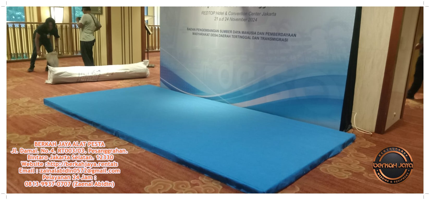Sewa Flooring Panggung 7cm Karpet Biru Jakarta Selatan