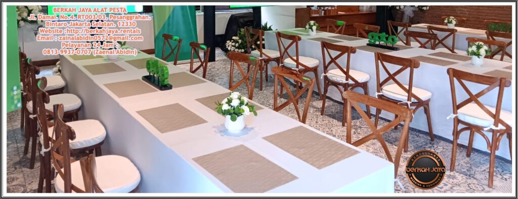 Sewa Kursi VIP Crossback Kayu Kokoh Area Jakarta Selatan