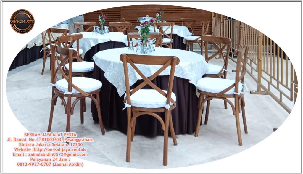 Sewa Kursi VIP Crossback Kayu Kokoh Area Jakarta Selatan