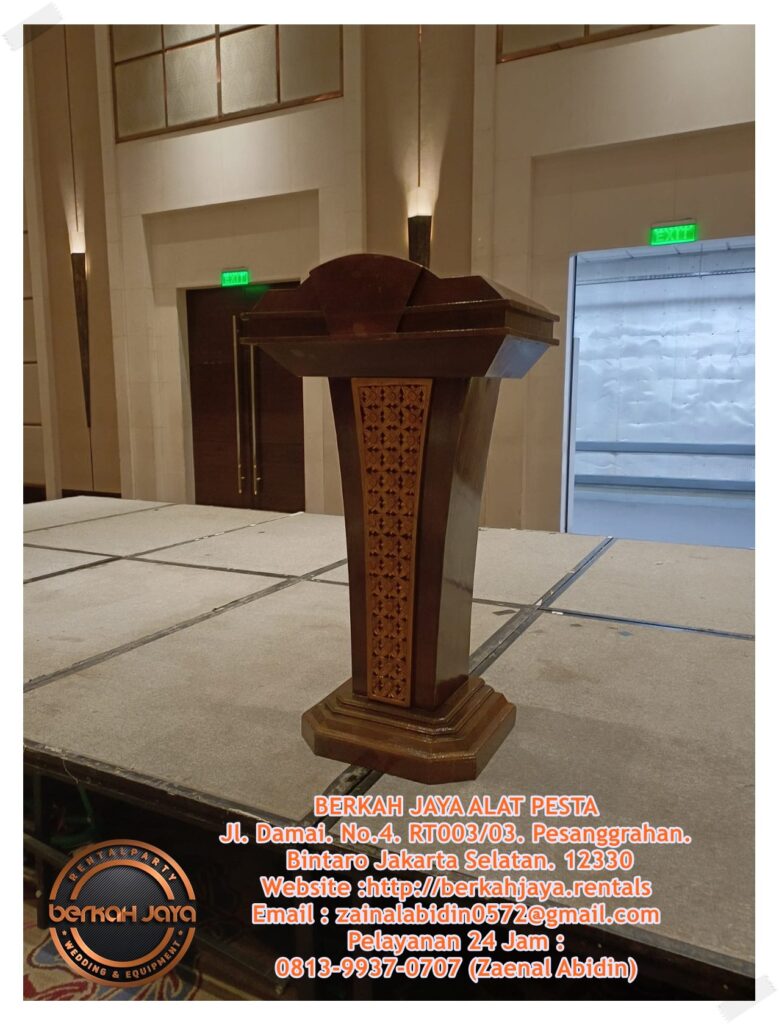 Sewa Podium Kayu VIP Ukir Kayu Jati Area Jakarta Selatan