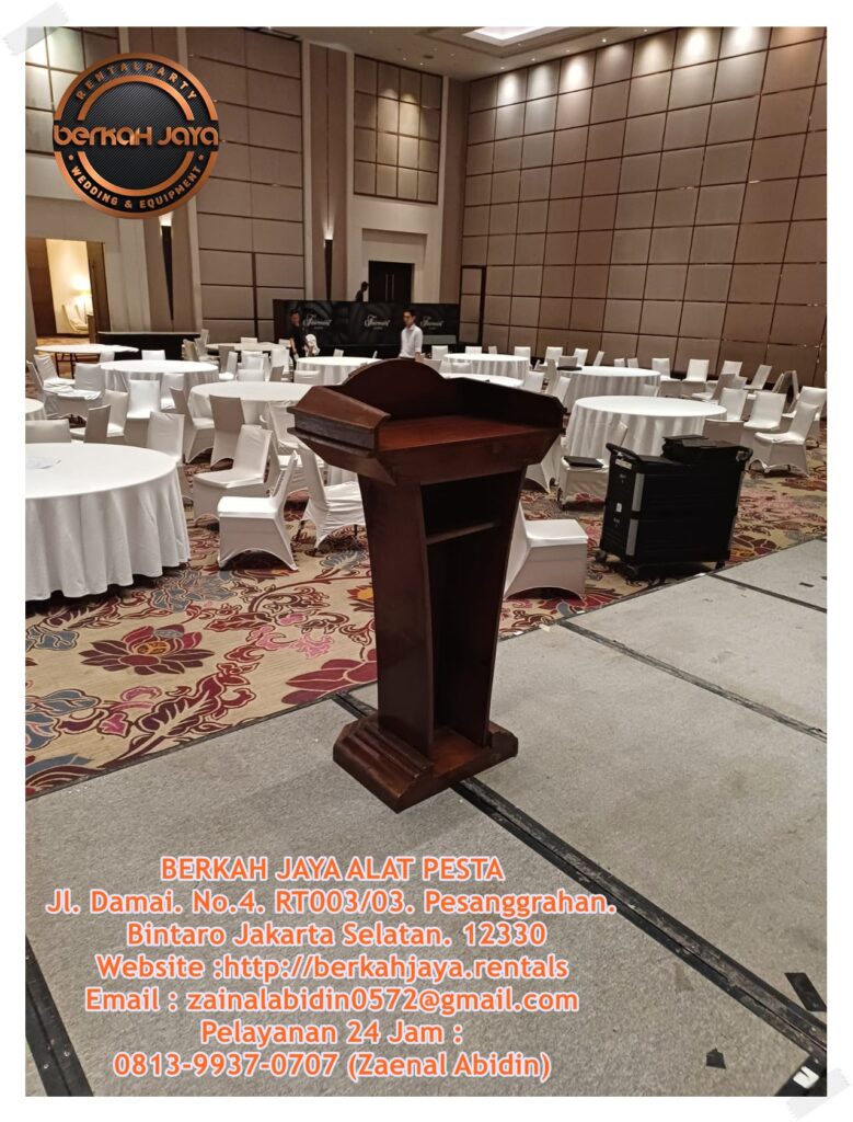 Sewa Podium Kayu VIP Ukir Kayu Jati Area Jakarta Selatan
