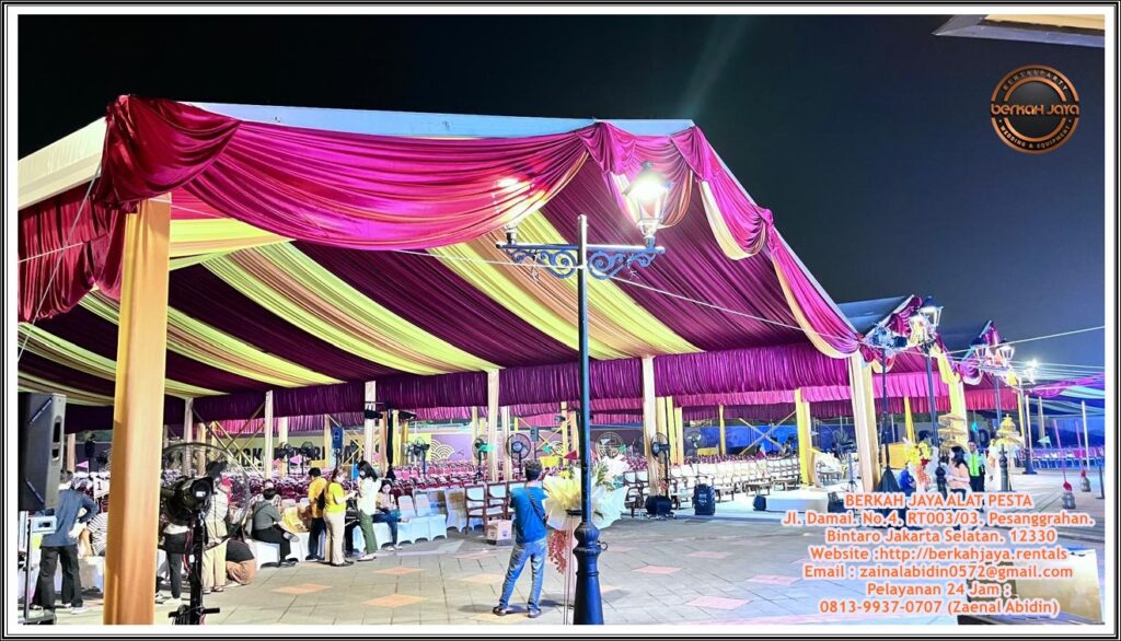 Sewa Tenda Kain Serut Dan Poni Rumbai Aneka Warna Area Jakarta Selatan
