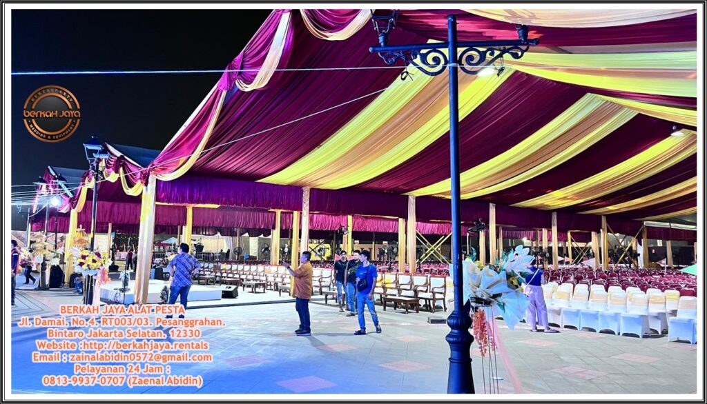 Sewa Tenda Kain Serut Dan Poni Rumbai Aneka Warna Area Jakarta Selatan