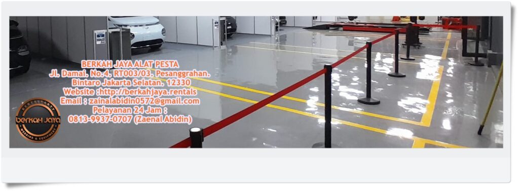 Sewa Tiang Antrian Tali Bludru Dan Sabuk Tarik Beragam Warna Area Bogor