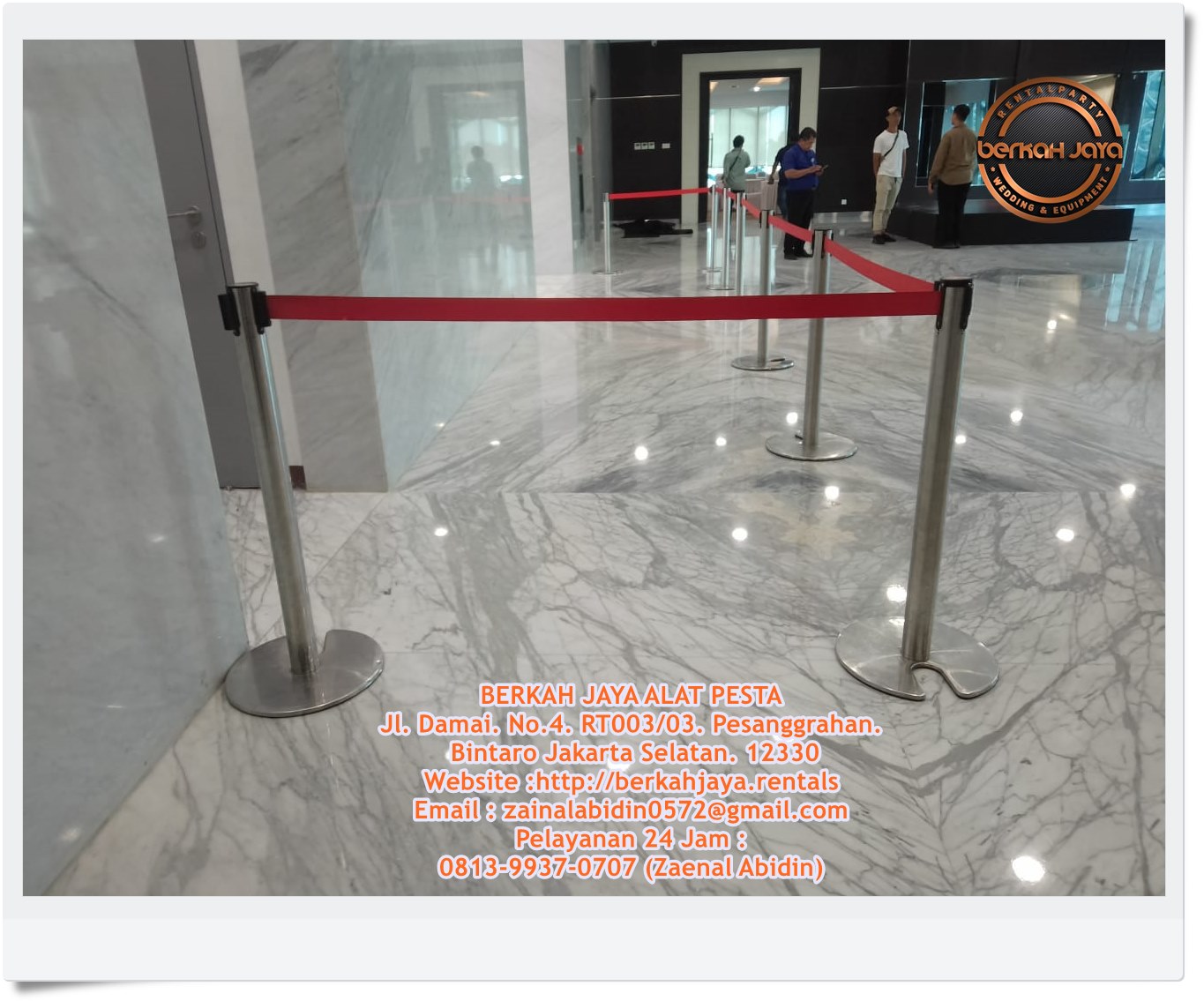 Sewa Tiang Antrian Tali Bludru Dan Sabuk Tarik Beragam Warna Area Bogor