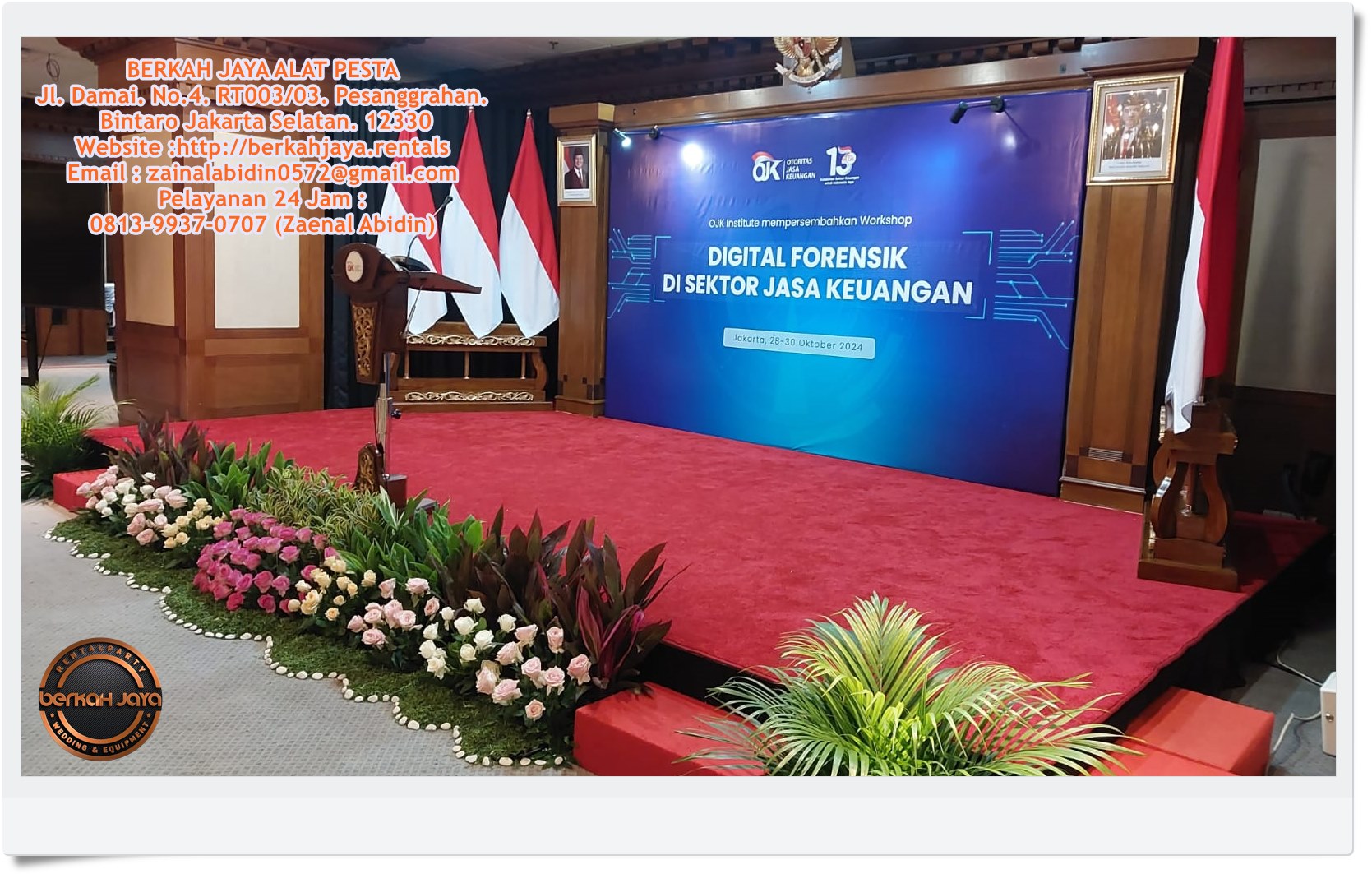 Sewa panggung Indoor Kotak Lengkap Karpet Dan Rumbai Area Jakarta Selatan
