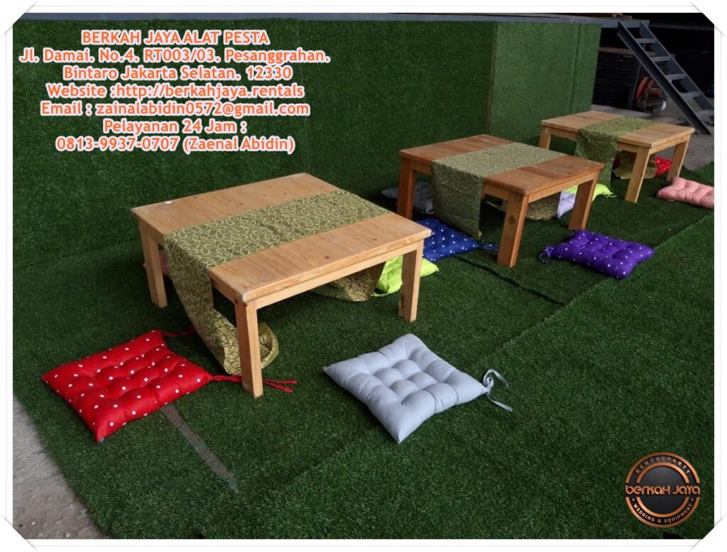 Sewa Meja Pendek Lesehan Dan Bantalan Alas Duduk Di Jakarta Selatan