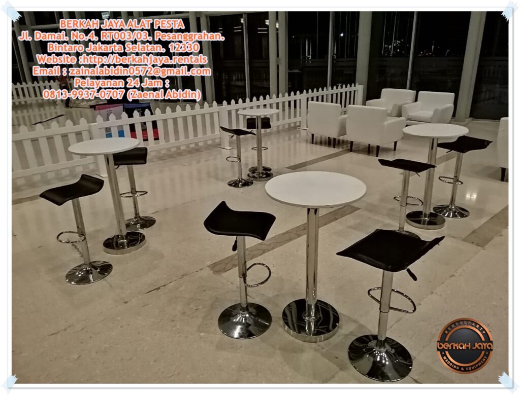 Sewa Meja Barstool Polos Dan Cover Beragam Warna Jakarta Selatan