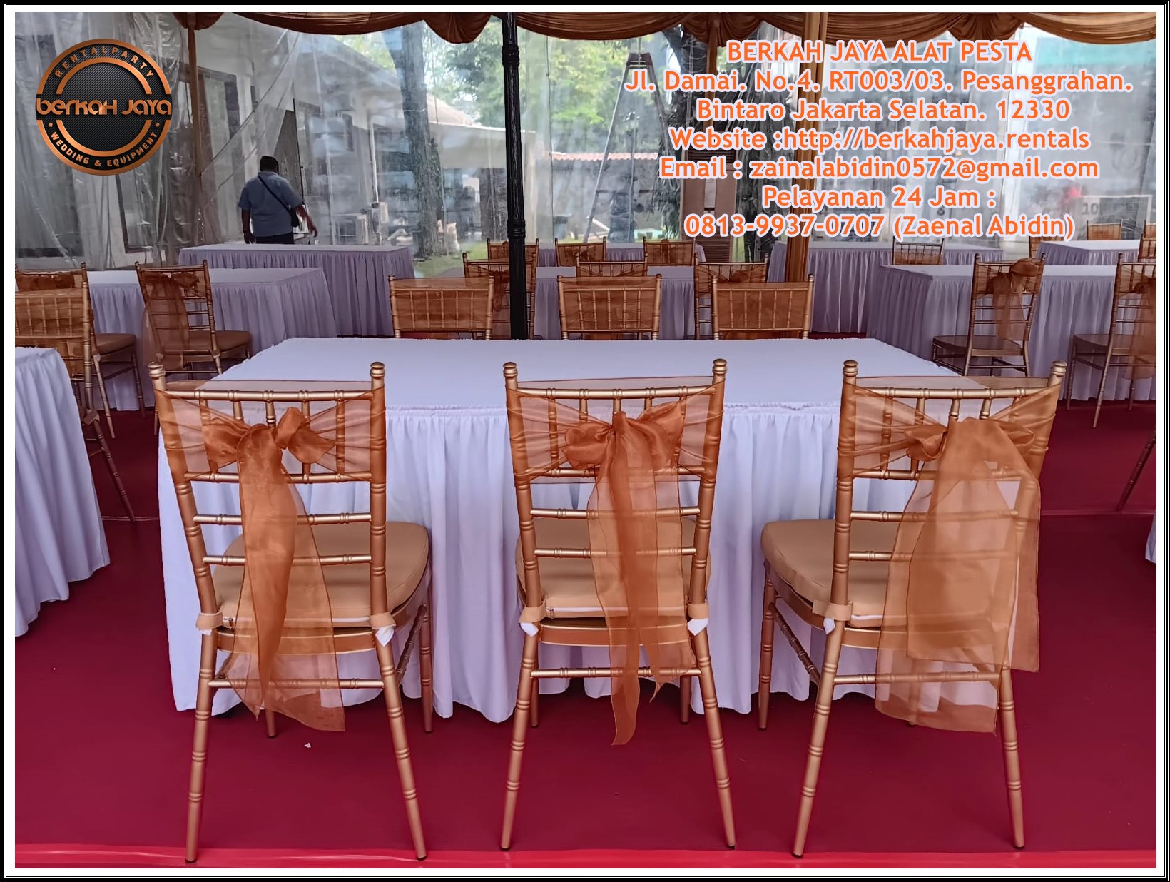 Rental Kursi Tiffany VIP Kayu Acrylic Dan Besi Area Jakarta Selatan