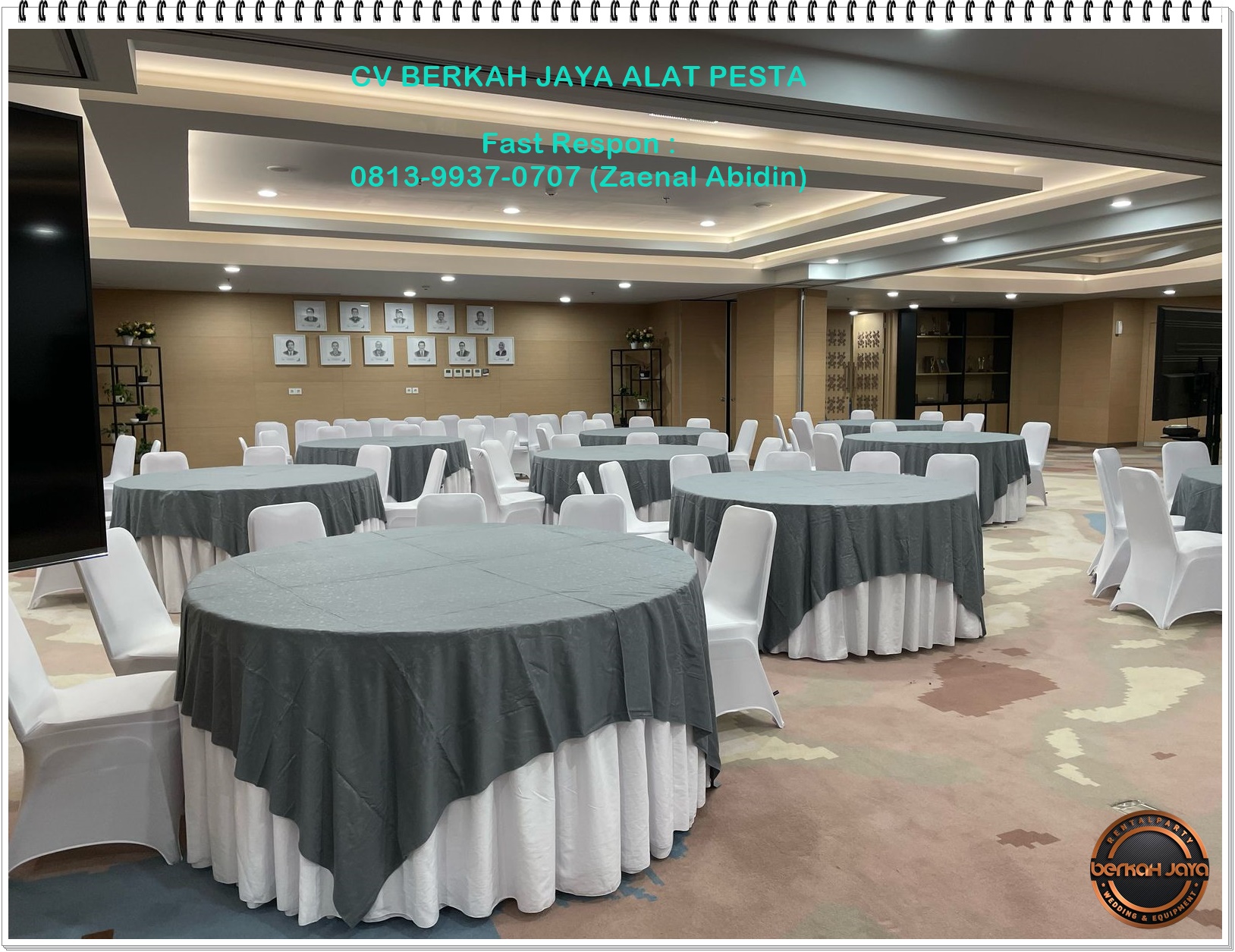 Sewa Round Table Atau Meja Bundar Lengkap Cover Dan Acessories Di Jakarta