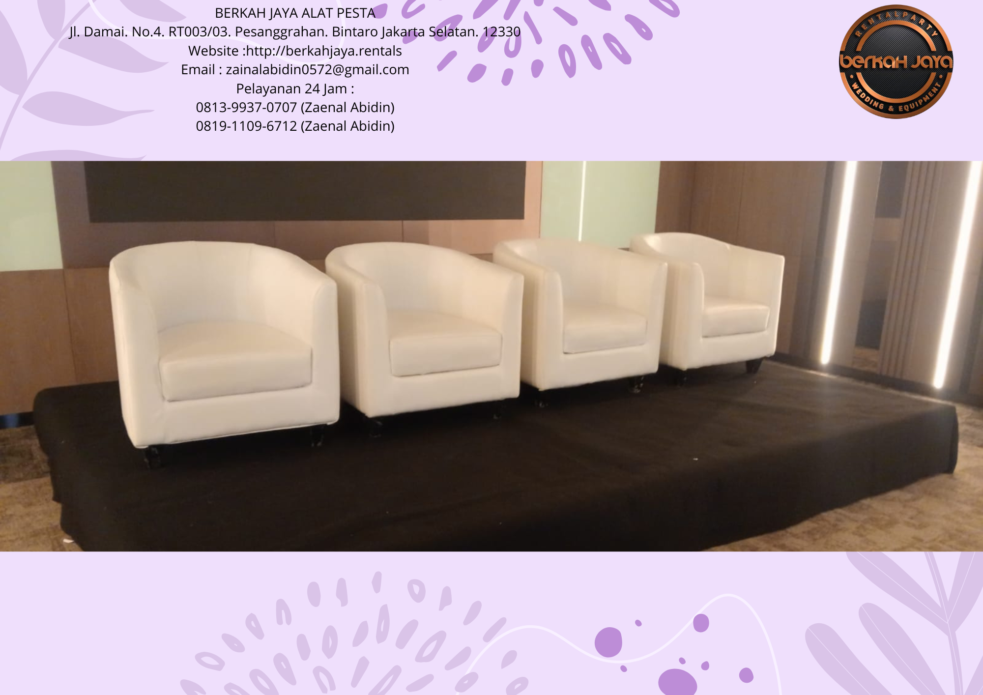 Jasa Sewa Sofa Hitam Putih Type Oval Di Jakarta Selatan