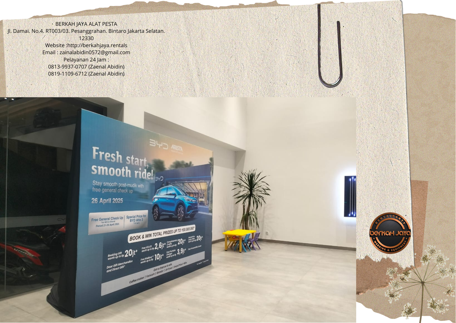 Rental Backdrop Indoor Event BYD Di Area Jakarta Selatan