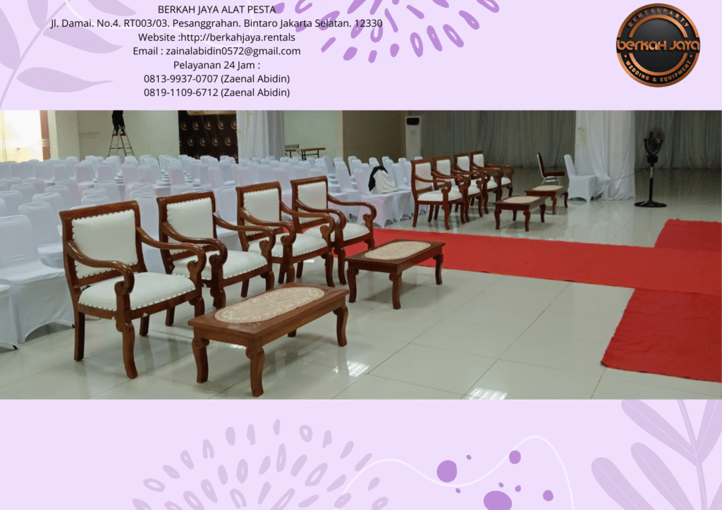 Sewa Meja VIP Dan Kursi VIP Kayu Di Jakarta Selatan