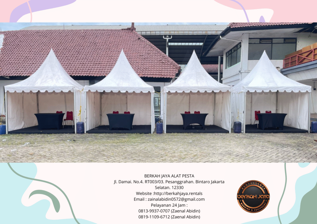 Sewa Tenda Bazzar Kerucut Atap Putih Di Jakarta Selatan