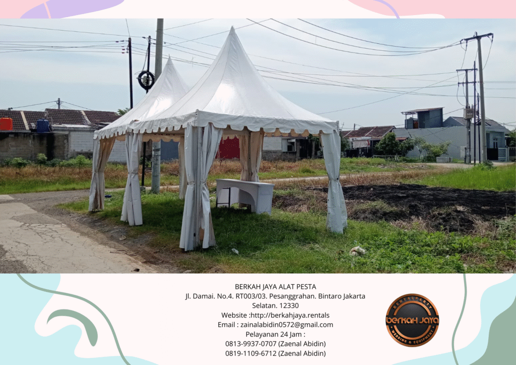 Sewa Tenda Bazzar Kerucut Atap Putih Di Jakarta Selatan
