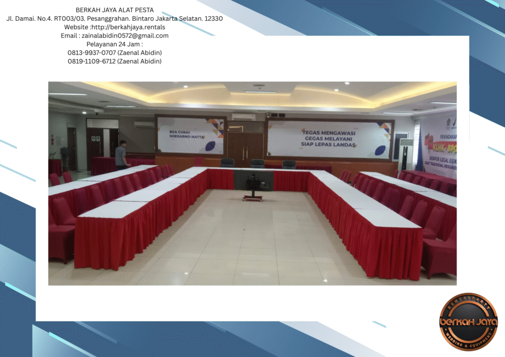 Rental Meja Kotak Aneka Warna Cover Menarik Di Jakarta Selatan