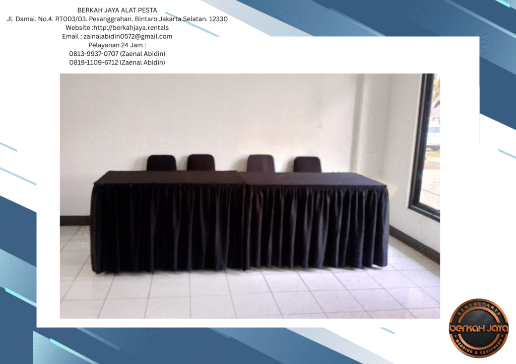 Rental Meja Kotak Aneka Warna Cover Menarik Di Jakarta Selatan