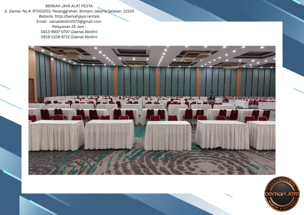 Rental Meja Kotak Aneka Warna Cover Menarik Di Jakarta Selatan