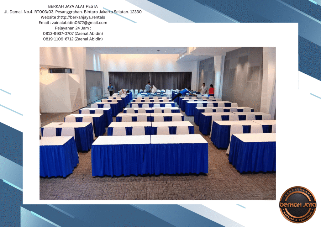 Rental Meja Kotak Aneka Warna Cover Menarik Di Jakarta Selatan