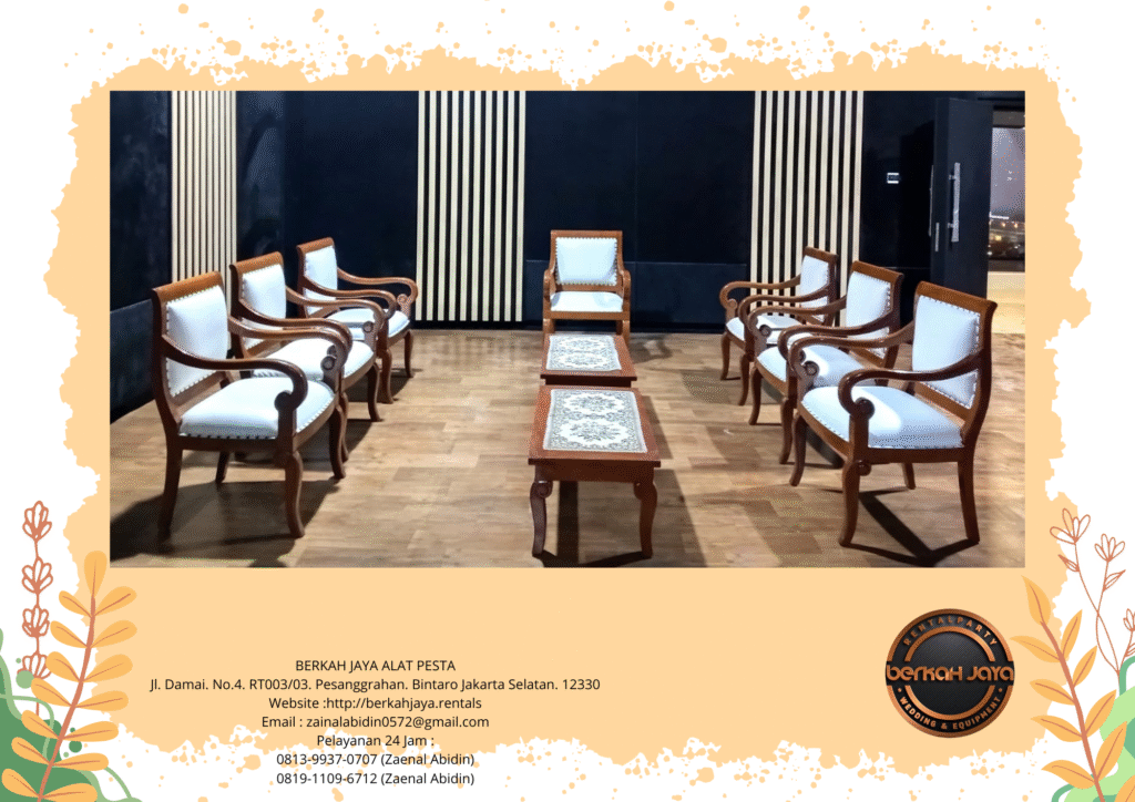 Sewa Arm Chairs Kursi VIP Kayu Di Area Jakarta Terbaru 2025
