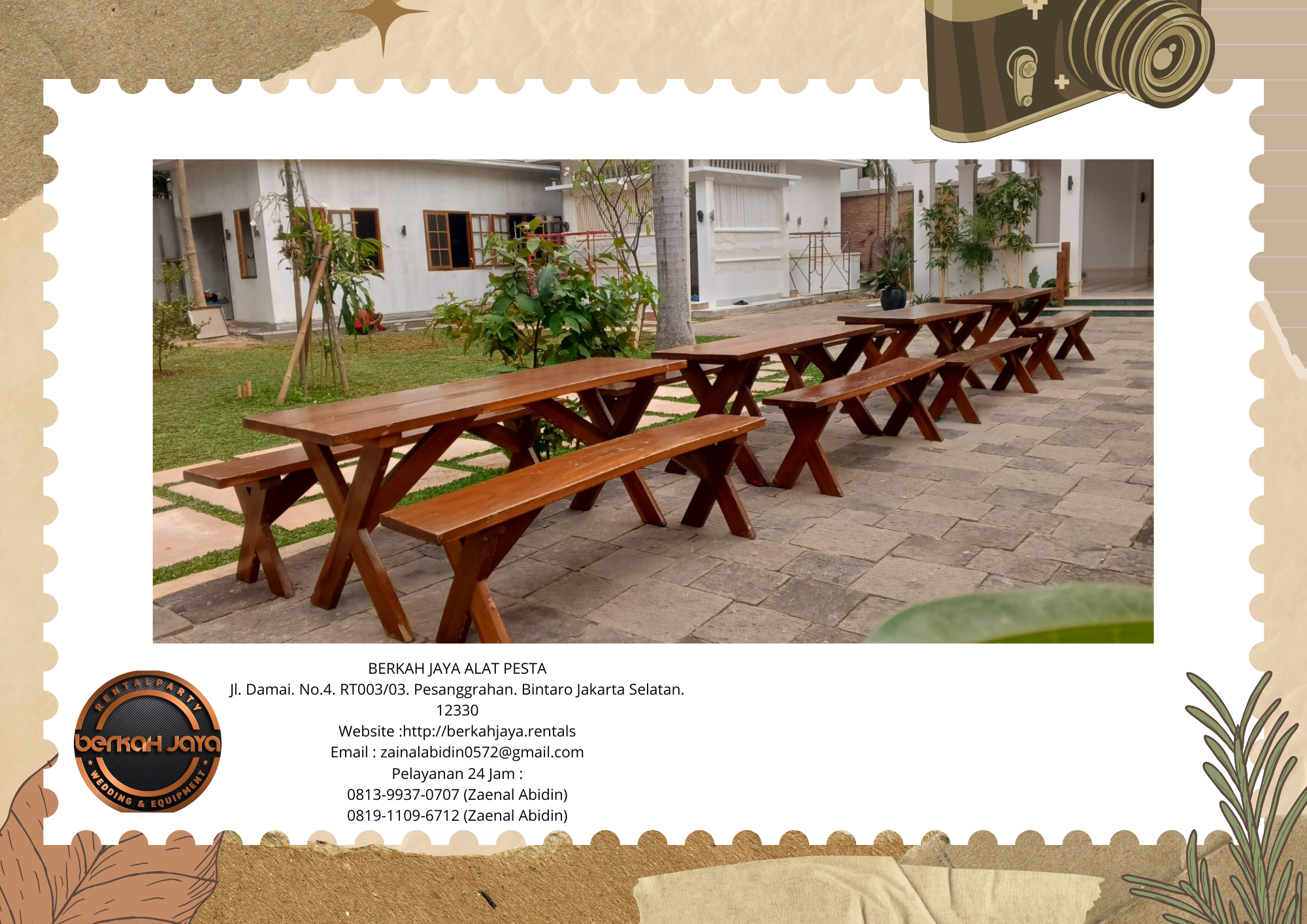 Sewa Kursi Dan Meja Taman Kayu Outdoor Di Jakarta Selatan