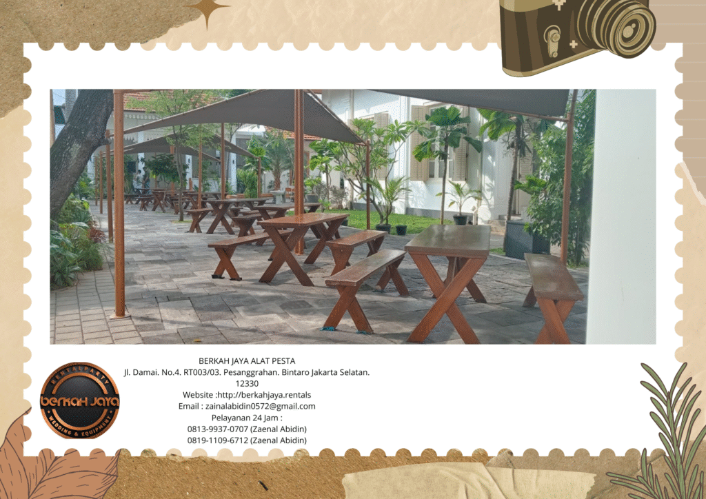 Sewa Kursi Dan Meja Taman Kayu Outdoor Di Jakarta Selatan