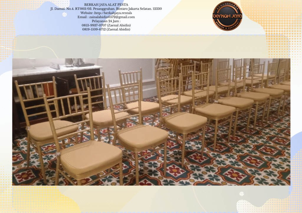 Sewa Kursi Tiffany Kayu Gold Di Daerah Jakarta Pusat Model Terbaru